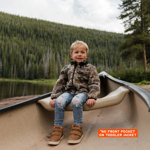 Burlebo Youth Sherpa Full Zip Jacket in Rocky Mountain Camo