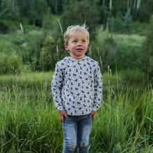 Load image into Gallery viewer, Burlebo Youth Performance Hoodie in Ducks and Dogs