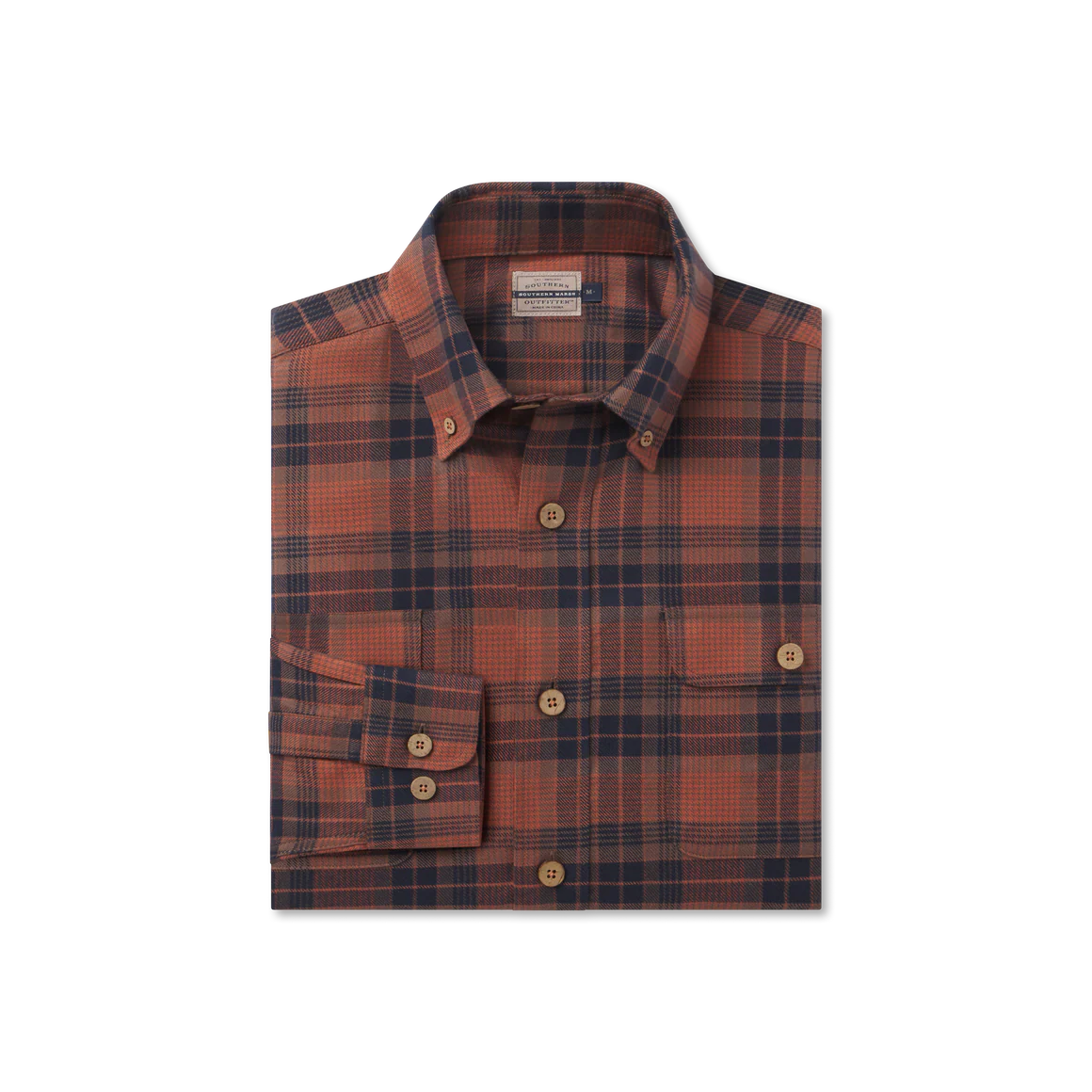 Southern Marsh Randolph Plaid Flannel in Stone Brown