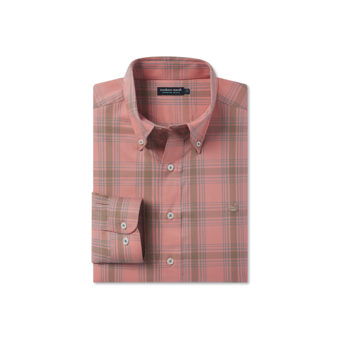 Southern Marsh Tupelo Windowpane Dress Shirt