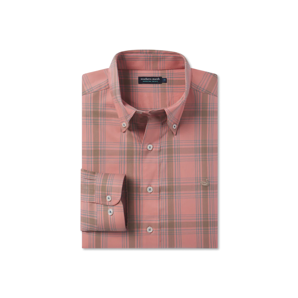 Southern Marsh Tupelo Windowpane Dress Shirt