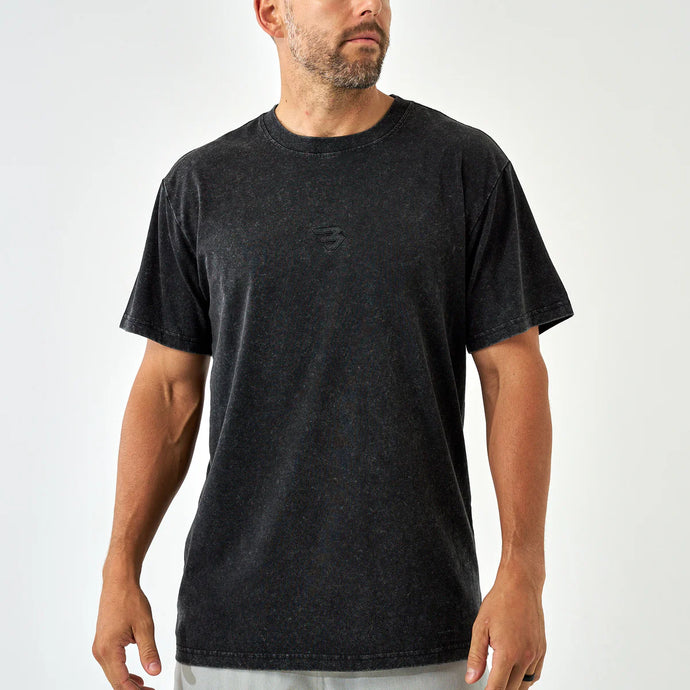 Burlebo Vintage Washed B Logo SS Tee in Black