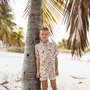 Burlebo Youth Performance Button Up in Venado Camo