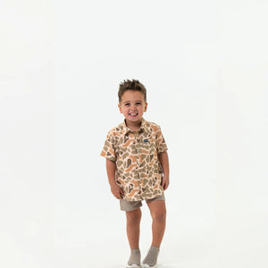 Burlebo Youth Performance Button Up in Venado Camo