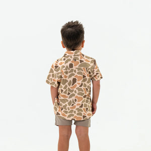 Burlebo Youth Performance Button Up in Venado Camo