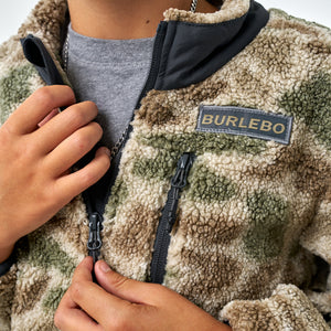 Burlebo Toddler Sherpa Full Zip Jacket in Alpine Camo