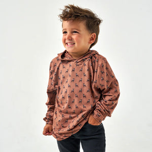 Burlebo Youth Performance Hoodie Whitetail Deer Brown