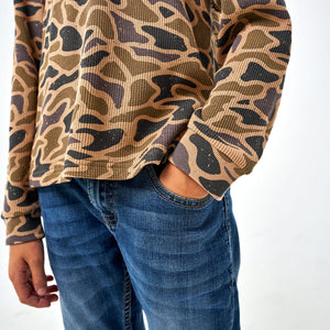 Burlebo Youth Thermal Hoodie in Gauge Camo