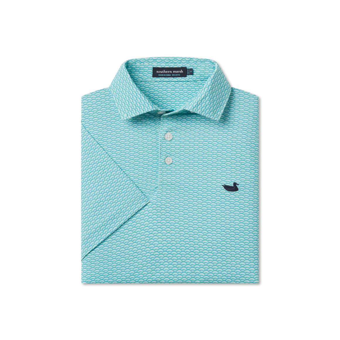 Southern Marsh Youth Flyline Performance Polo Teal Fan Shell