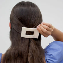 Load image into Gallery viewer, Teleties Small Flat Rectangle Clip in Almond Beige