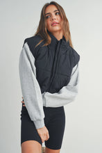 Load image into Gallery viewer, Saying Nothing More Crop Puffer Vest in Black
