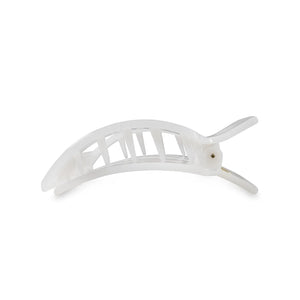 Teleties Small Flat Square Clip in Coconut White