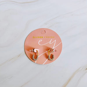 Eternal Sunshine Edgy Chic Pin Shape Gold Earrings