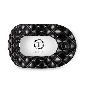 Teleties Large Flat Round Clip Jet Black Quilted