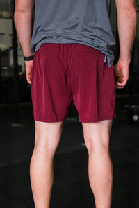 Burlebo Maroon Athletic Shorts White Camo Liner