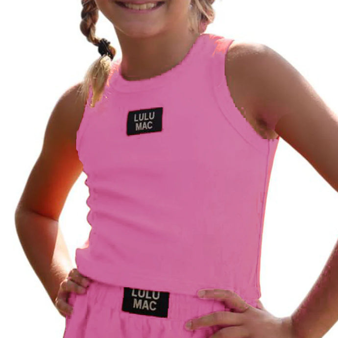 Lulu Mac Youth Solid Tank in Bubblegum