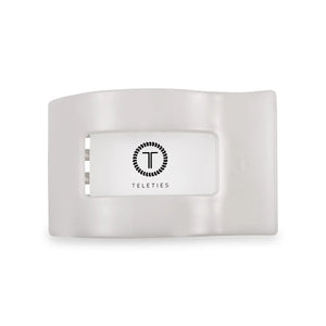 Teleties Large Flat Rectangle Clip Coconut White