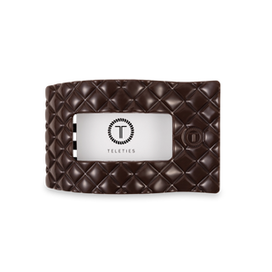 Teleties Large Flat Rectangle Clip Truly Taupe Quilted