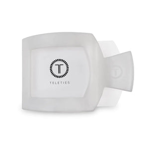 Teleties Large Flat Square Clip Coconut White