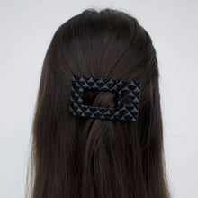 Load image into Gallery viewer, Teleties Small Flat Rectangle Clip in Jet Black Quilted