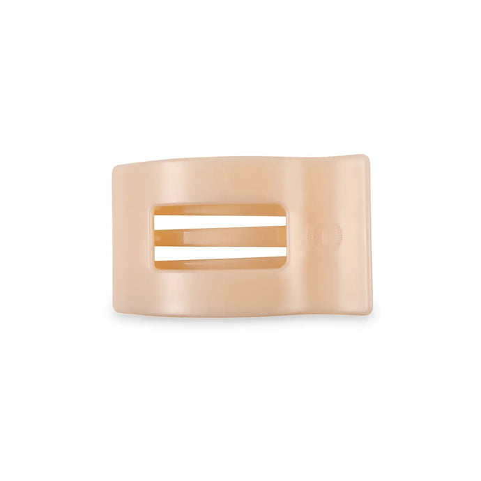 Teleties Small Flat Rectangle Clip in Almond Beige
