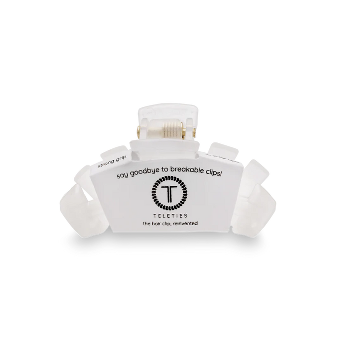 Teleties Classic Tiny Hair Clip in Coconut White