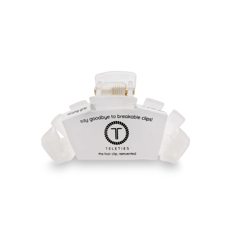 Teleties Classic Tiny Hair Clip in Coconut White