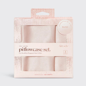 Holiday Satin Pillowcase 2pc Set-Blush