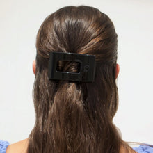 Load image into Gallery viewer, Teleties Small Flat Rectangle Clip in Jet Black