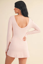 Load image into Gallery viewer, Touch Me LS Wrap Tie Front Dress in Pink