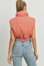 Load image into Gallery viewer, Saying Nothing More Crop Puffer Vest in Marsala