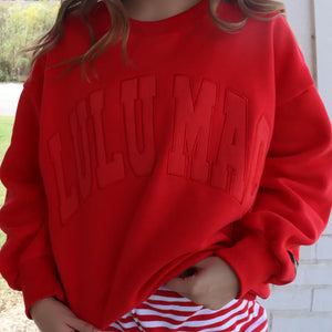 Lulu Mac Mono Logo Sweatshirt in Red