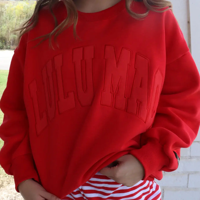 Lulu Mac Mono Logo Sweatshirt in Red