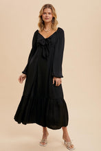 Load image into Gallery viewer, You Got Me Bow Satin Maxi Dress