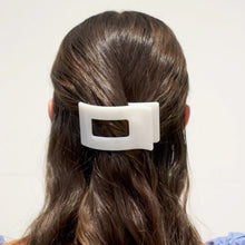 Load image into Gallery viewer, Teleties Small Flat Rectangle Clip in Coconut White