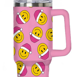 Happy Face Santa Hats Repeat 40oz Tumbler