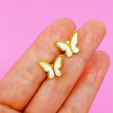 Load image into Gallery viewer, Golden Shell Butterfly Stud Earrings