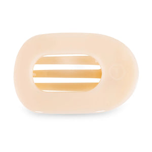 Teleties Medium Flat Round Clip Almond Beige