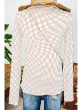 Load image into Gallery viewer, Shouting Out Checkered Mesh Top in Khaki
