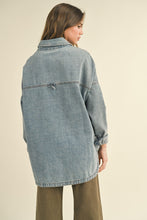 Load image into Gallery viewer, Oh Why Washed Snap Button Denim Shacket