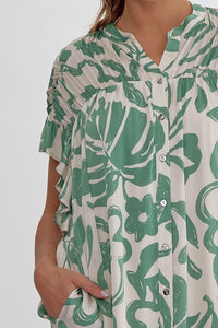 Loving Embrace Button Down Dress Pistachio