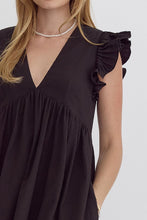 Load image into Gallery viewer, Dancing With Your Shadows V-Neck Dress Black