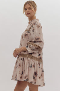 Till the World Ends 3/4 Sleeve Floral Dress