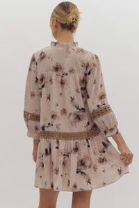 Till the World Ends 3/4 Sleeve Floral Dress