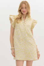 Load image into Gallery viewer, Heart Of Gold Bubble Flutter Sleeve Mini Dress