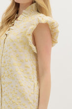 Load image into Gallery viewer, Heart Of Gold Bubble Flutter Sleeve Mini Dress