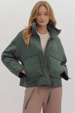 Load image into Gallery viewer, Nice for What Quilted Zip Up Jacket in Slate Green