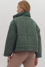 Load image into Gallery viewer, Nice for What Quilted Zip Up Jacket in Slate Green