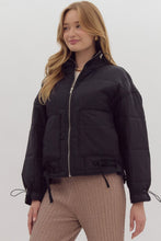 Load image into Gallery viewer, Nice for What Quilted Zip Up Jacket in Black