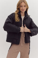 Load image into Gallery viewer, Nice for What Quilted Zip Up Jacket in Black